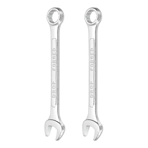Image of sourcing map 2Pcs Combination Wrench 12mm Metric 12-Point Box and Open End Zinc Plated Steel Double Ended Spanner Tool for Automotive Pipe Furniture Machinery DIY Repair, Silver White