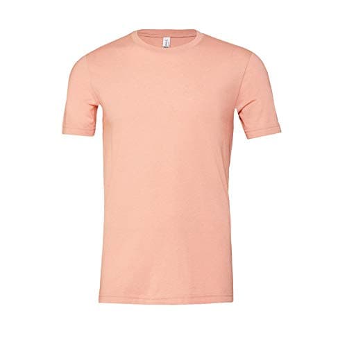 Image of Bella + Canvas Unisex Jersey Crew Neck T-Shirt - Short Sleeve, Heather Peach, M