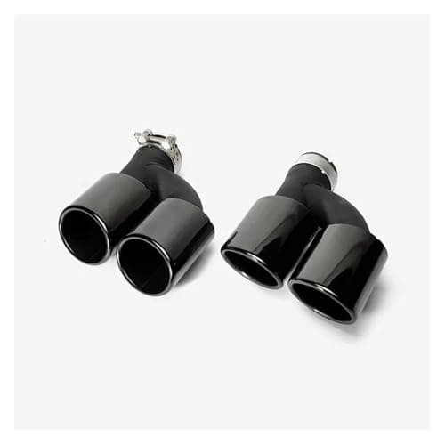 Image of Muffler tailpipes 1 pair A4 A5 A6 A7 S4 S5 S6 S7 Stainless Steel Rear Exhaust Pipe Black Muffler Tip 4-Outlet Set 60mm Tailpipe for Car Car tailpipes(Black)