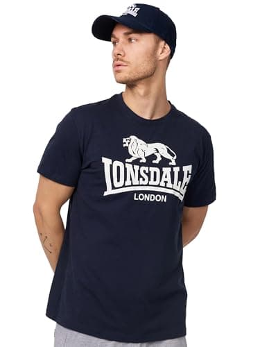 Image of Lonsdale Men's Logo T-Shirt, Navy, XXXX-Large