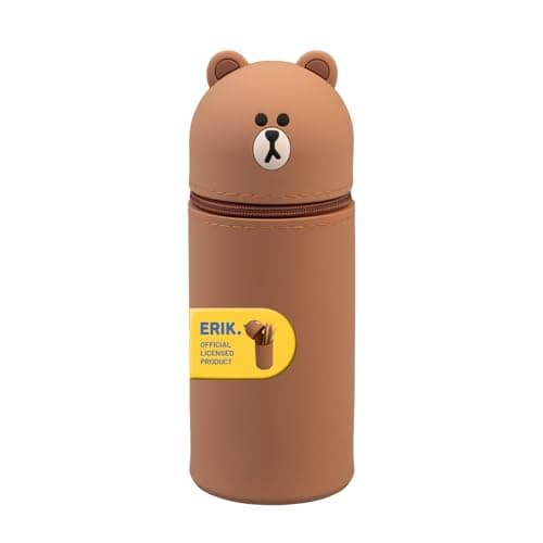 Image of Grupo Erik School Pencil Case - Line Friends Brown | Expandable Pencil Cases, Back to School Supplies, Office Stationery Supplies | Kawaii Stationery Gifts