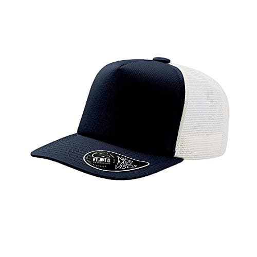 Image of Atlantis Record Mid Visor 5 Panel Trucker Cap (One Size) (Navy)