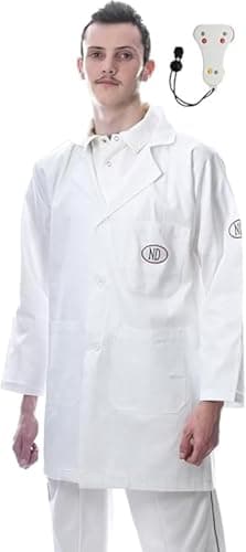 Image of ND Cricket Umpire Coat with Counter – Premium White Jacket with Deep Pockets, Button Closure | Lightweight, Durable & Comfortable Umpiring Gear (UK, Alpha, One Size, XL, White)