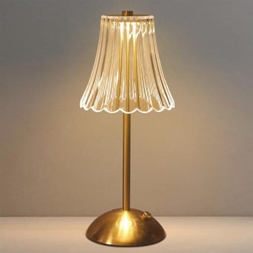 Image of Starhot Rechargeable Table Lamp, Cordless Touch Control Lamp Battery Operated, 3 Color Modes Dimmable Gold Finish, USB-C Portable Reading Light (Classic, 1)