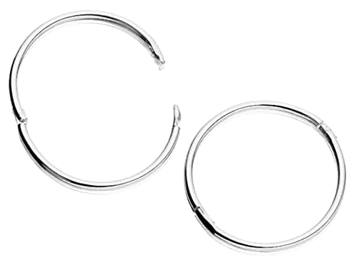 Image of Sterling Silver 12mm Hinged Sleeper Hoop Earrings