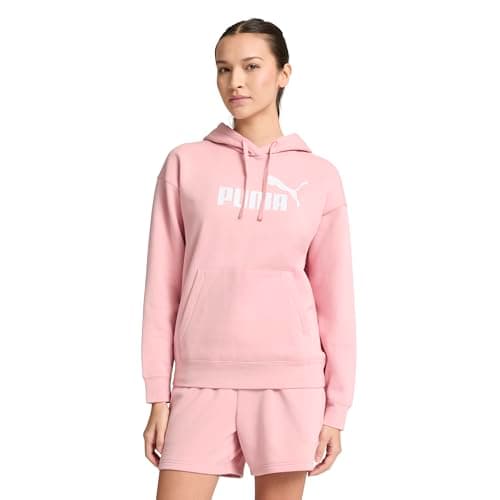 Image of PUMA Women's Essentials Logo Fleece Hoodie (Available in Plus Sizes), Bridal Rose, X-Large, Bridal Rose, XL