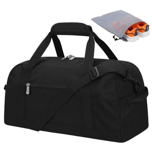 Image of Apenze 25L Gym Bag for Men Holdall Duffel Bags- 18inch Travel Bag with Shoe Pocket,Lightweight Overnight Weekend Bag - Black