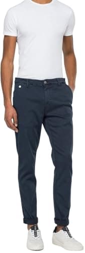 Image of Replay Men's Benni Hyperchino Colour Xlite Jeans, 010 Blue, 31 W/32 L