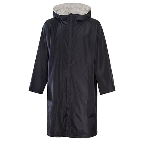 Image of Heatwave Changing Robe Unisex Outdoor Long Sleeve Windproof & Waterproof Robes Hooded Coat For Beach Wild Swimming Surfing Oversized Quick Dry (UK, Alpha, L, XL, Regular, Regular, Black)