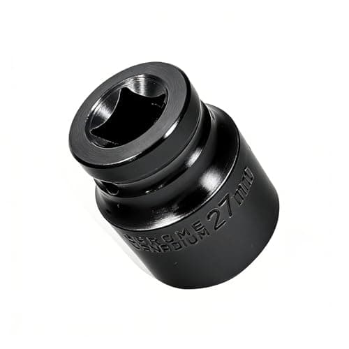 Image of Youzzei 1/2 Inch 27mm Impact Socket, 6 Point Shallow Metric Socket, Upgraded Electrophoretic Coating CR-V Steel 27mm Sockets 1/2" Drive for Car Repair Mechanical Maintenance Home Use
