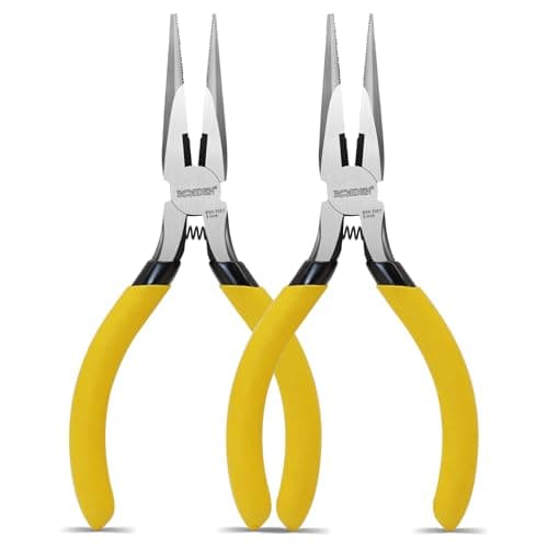 Image of BOOSDEN 5" Needle Nose Pliers, Mini Long Nose Pliers with Side Cutter, Tiny Fine Needle Nose Pliers with Comfort Grip, Small Precision Pliers for Electronics, Craft, DIY, Jewelry Making -2 Pack