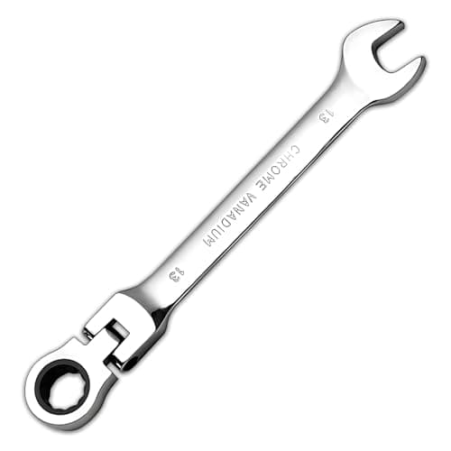 Image of Nurhore Ratchet Spanner 13mm, Flex-Head Ratcheting Wrench, Chrome Vanadium Steel Metric Wrench, 13mm Spanner Suitable for DIY, Pipeline, Car, Bicycle Repair & Home Maintance