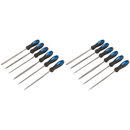 Image of Draper 83982 140MM Soft Grip Needle File 6 Piece Set, Blue (Pack of 2)