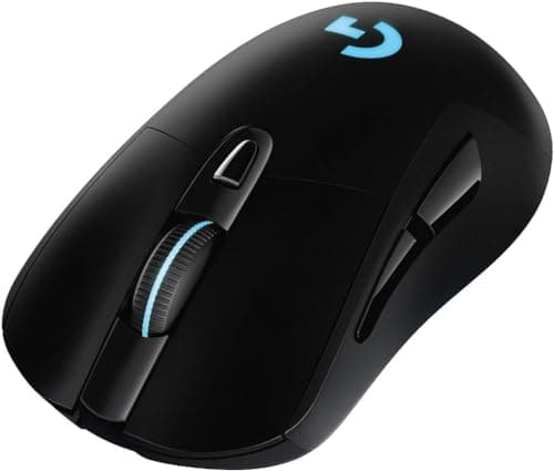 Image of Logitech G703 LIGHTSPEED Wireless Gaming Mouse, HERO 25K Sensor, 25,600 DPI, RGB, Adjustable Weights, 6 Programmable Buttons, Long Battery Life, POWERPLAY-compatible, PC/Mac - Black