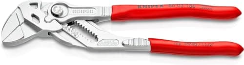 Image of KNIPEX Pliers Wrench Pliers and a Wrench in a Single Tool Self-Service Card Chrome-Plated with Plastic Coating 180 mm, 86 03 180 SB