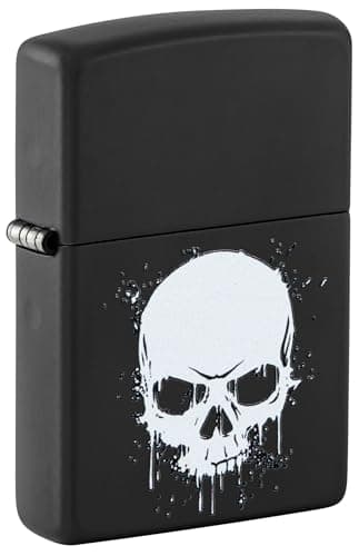 Image of Zippo Lighter: Dripping Skull - Black Matte 46088
