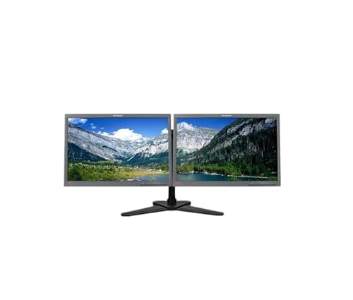 Image of Lenovo Dual Monitor Bundle ThinkVision 2 x 22 Inch Flat Panel LED Backlight, 1680x1050p, 16:10 Aspect Ratio - DISPLAY VGA DVI Ports - Dual Monitor Arm Base Stand (Renewed)