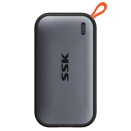 Image of SSK Portable SSD 256GB External Solid State Drives, up to 1050MB/s USB C SSD External Hard Drive USB 3.2 Gen2 for iPhone 15/16/Pro, Windows, Mac, Android Phones and Tablets