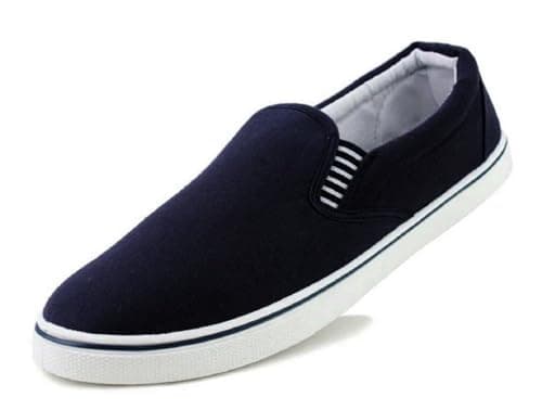 Image of DUNLOP Mens Canvas Shoes Slip On Boat Deck Yachting Summer Plimsoll Casual Pumps Trainers (Navy, UK Footwear Size System, Adult, Men, Numeric, Medium, 9)