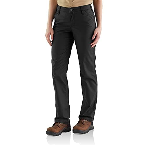 Image of Carhartt, Women's, Rugged Professional™ Series Rugged Flex® Loose Fit Canvas Work Pant, Black, W14/REG