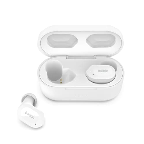 Image of Belkin SOUNDFORM Play True Wireless Earbuds, Wireless Earphones with 3 EQ Presets, IPX5 Sweat and Water Resistant, 38 Hours Play Time for iPhone, Galaxy, Pixel and More - White