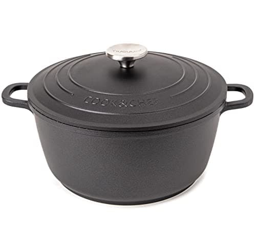 Image of Non-Stick Aluminium Pot with Lid – Sturdy Deep Dutch Oven – Casserole Pot with Ergonomic Handles – 4L, 24cm Oven Safe Cooking Pot – by Nuovva