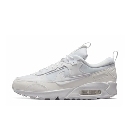 Image of Nike Women's Air Max 90 Futura Running Trainers DM9922 Sneakers Shoes, White Lt Madder Root Black, 7.5 UK