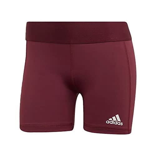 Image of adidas Women's Alphaskin Volleyball 4-Inch Short Tights Team Maroon/White 2XS4