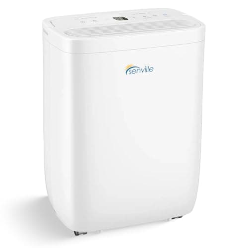Image of Senville 12L/Day Dehumidifier, Dehumidifiers for Home, Laundry Drying, 1.6L Tank, Continuous Drainage, White