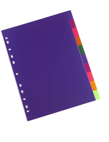 Image of Rexel Translucent Polypropylene 10 Part Divider - Multicoloured