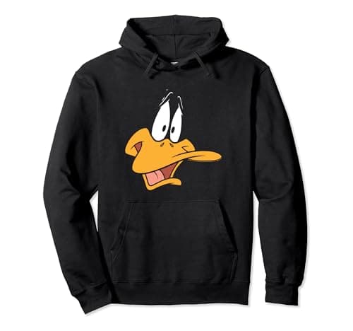Image of Looney Tunes Daffy Duck Face Pullover Hoodie
