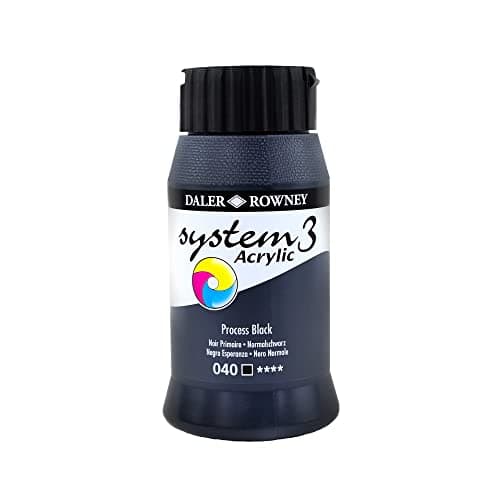 Image of Daler-Rowney System3 Acrylic Paint, Plastic Pot, 16.91oz - 500 ml, Process Black