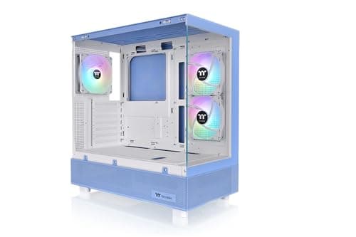 Image of View 270 Plus TG ARGB Hydrangea Blue Mid Tower E-ATX Case; 3x120mm ARGB Fans Included; Support Up to 360mm Radiator; Front & Side Dual Tempered Glass Panel; CA-1Y7-00MFWN-01; 3 Year Warranty