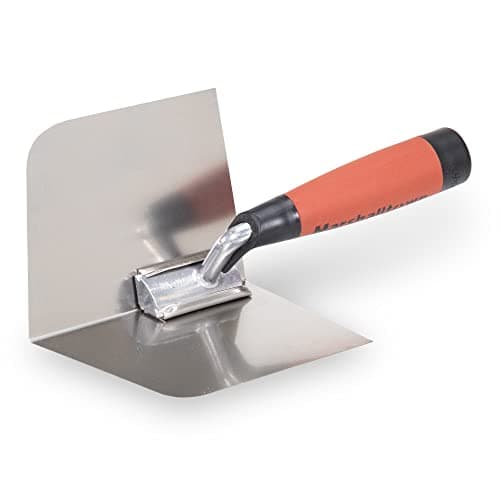 Image of Marshalltown M/TM23RD Rounded Curved Inside Corner Trowel 4"x5" with durasoft Handle, Silver