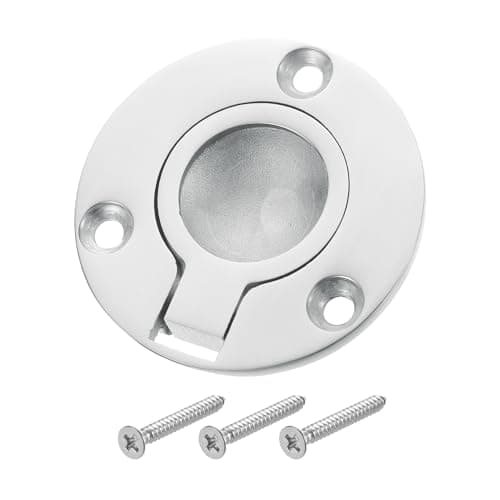 Image of sourcing map Flush Ring Pull Handle, 1Pcs 50 mm - 316 Stainless Steel Round Recessed Door Pull with Screw, Hidden Door Latch for Marine Yacht Hatch Furniture