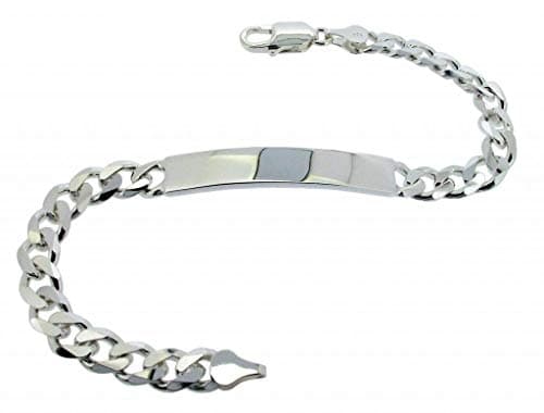 Image of 925 Solid Sterling Silver Men's Personalised ID Bracelet