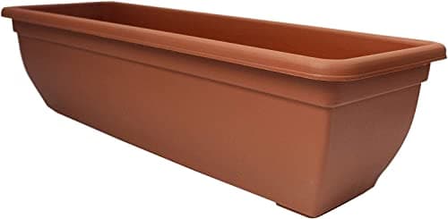 Image of Optimal Products Bel Trough Plant Pot Plastic Winchester Bel Garden Flower Patioectangle Planter UK (1PC, Terracotta 60cm), 46cm & 60cm