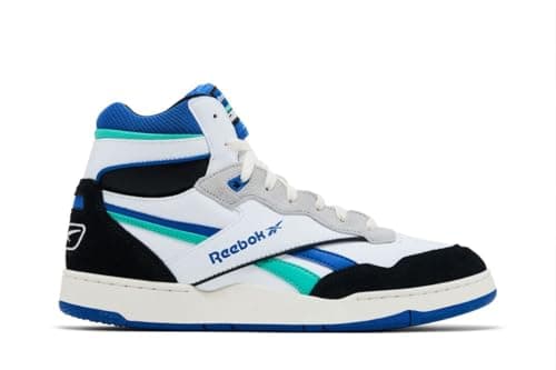 Image of Reebok Unisex-Adult Bb 4000 Ii Mid Sneaker, White/Black/Unleashed Green, 6.5 Women/5 Men