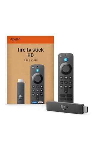 Image of Amazon Fire TV Stick HD (newest gen), free & live TV, Alexa Voice Remote, powered by the TV, effortless setup