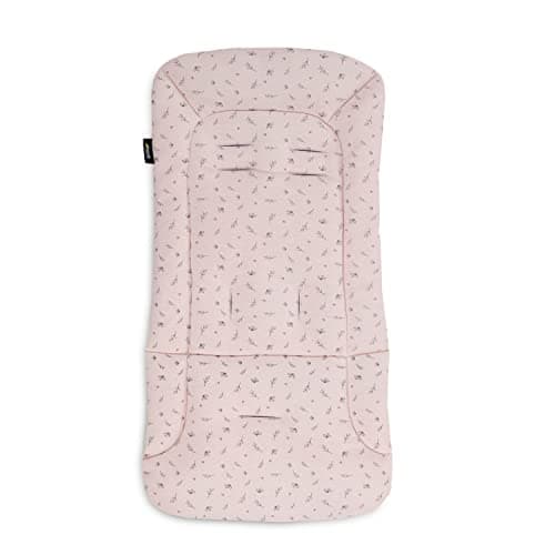 Image of hauck Padded Pushchair Liner, Flowers Rose - Universal Fit for Most Pushchairs, Strollers & Bike Trailers, Breathable & Soft Cotton, Machine Washable