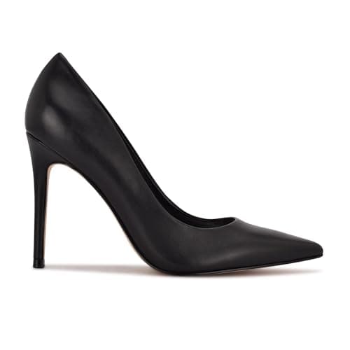 Image of Nine West Women's Fresh Pointy Toe Pump, Black Leather, 6 UK