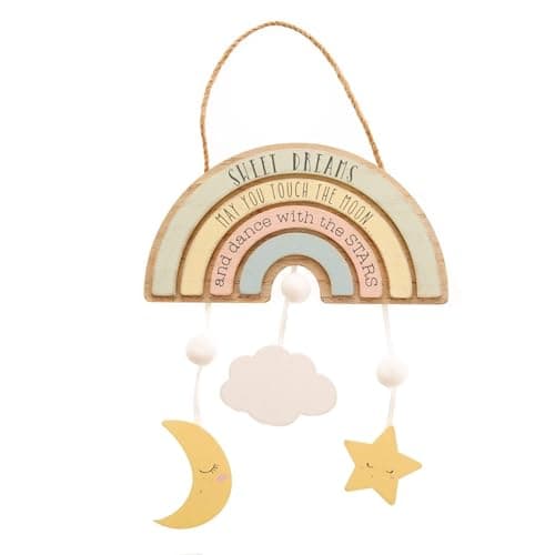 Image of Petit Cheri Rainbow Hanging Plaque Sign Sweet Dreams