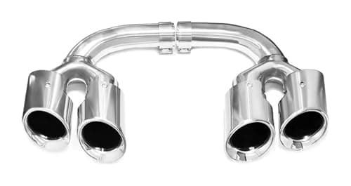 Image of Car Exhaust Pipe For Cayenne 9Y0 2018-2024 Upgrade Quad Sport Tailpipe Exhaust Muffler Replacement Installation(Petrol-silve)