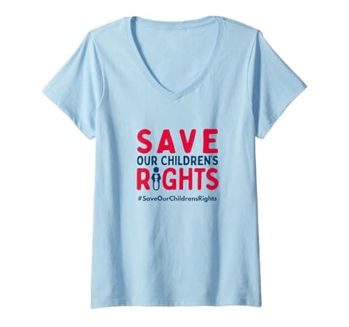 Image of Women's Save Our Children’s Rights Logo V-Neck T-Shirt