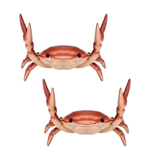 Image of 2Pcs Creative Crab Pen Holder Weightlifting Crabs Pen Stand Storage Rack, Office Desktop Decoration,Pencil Holders Desk Supplies Holders and Dispensers,Desk Accessories and Workspace Organizers (Red)