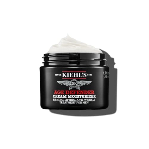 Image of Kiehl's Age Defender Cream Moisturiser: Firming Moisturiser for Men with Linseed Extract, Reduces the Appearance of Wrinkles, 50Ml