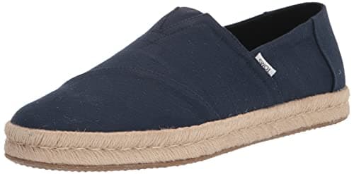 Image of TOMS Men's Alpargata Rope 2.0 Espadrille, Navy Recycled Cotton Slubby Woven, 9 UK