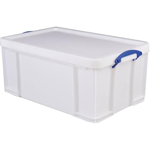 Image of Really Useful Box Plastic Storage 64 Litre White Strong