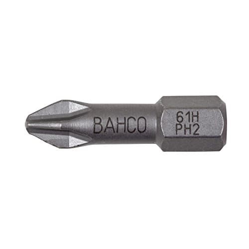 Image of Bahco 61H/PH3 Ph3 Extra Hard Bit for Phillips Head Screws, Grey, 25 mm, 5-Piece