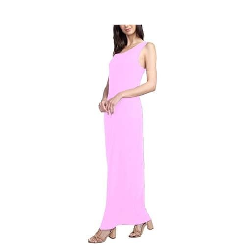 Image of BODYWEAR LTD Womens Plain Muscle Racer Back Sleeveless Bodycon Long Maxi Dress (Baby Pink, 12-14)